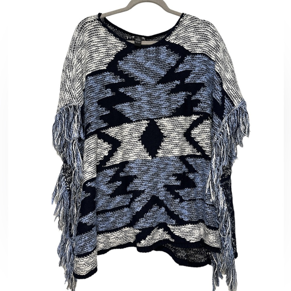 INC International Concepts Poncho Women’s Size Large Aztec Fringe
